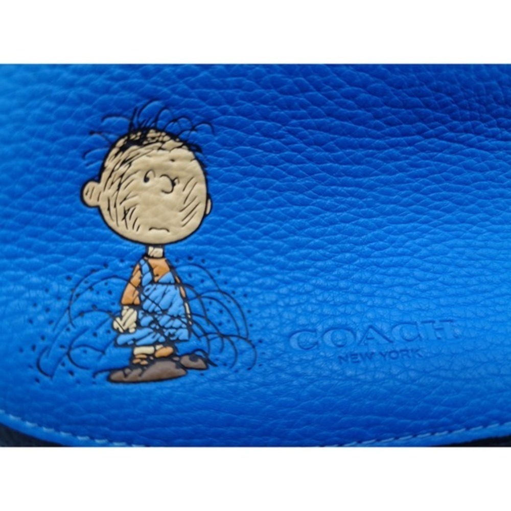 Coach x Peanuts Pigpen Belt Bag Blue Black Leather C5512 Limited Edition